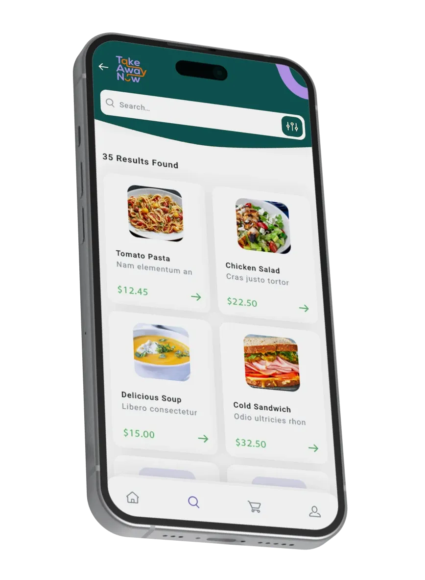 IPhone with Take Away Now app open